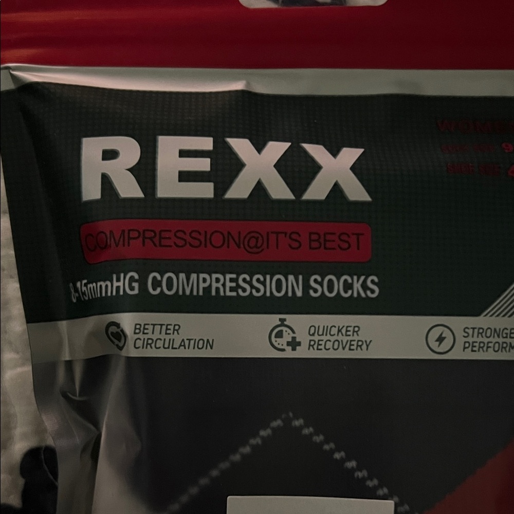 REXX Argyle Compression Socks - Black and Red - Picture 2 of 7